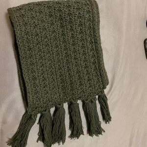Dark Gray Fall Or Winter Long Scarf